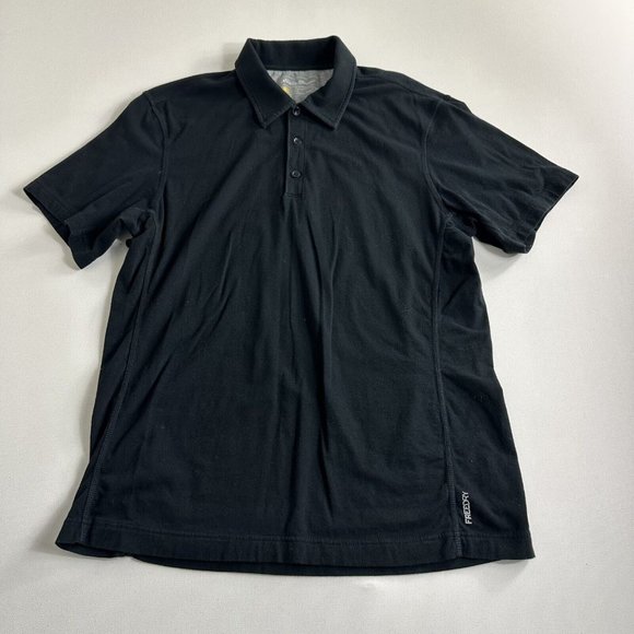 Eddie Bauer Polo Shirt Adult Size Medium Black Travex Short Sleeve‎ Mens - Picture 1 of 10